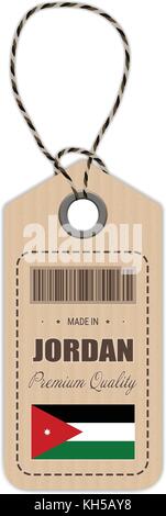 Hang tag in Jordanien mit Fahne Symbol auf weißem Hintergrund isoliert. Vector Illustration. Stock Vektor