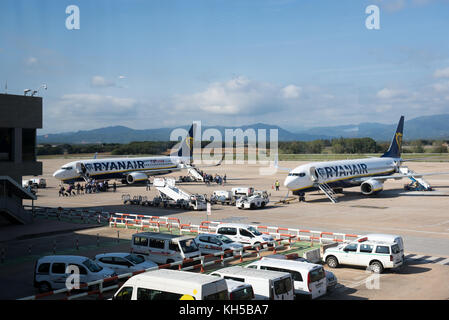 Ryanair am Flughafen Stansted, London Stockfoto