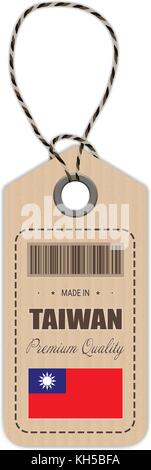 Hängen Sie Variable in Taiwan mit Fahne Symbol auf weißem Hintergrund isoliert. Vector Illustration. Stock Vektor