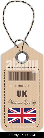 Hängen Sie im Vereinigten Königreich mit Fahne Symbol auf weißem Hintergrund isoliert. Vector Illustration. Stock Vektor