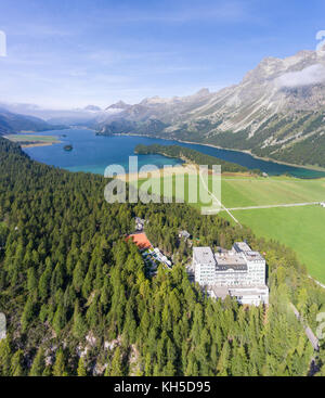 Hotel Waldhaus, Sils Maria im Engadin, Luxus Hotel in den Schweizer Alpen Stockfoto