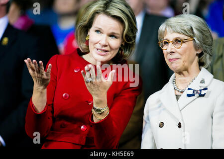 Belgien Königin Mathilde d’ Udekem d’ Acoz Stockfoto