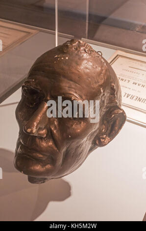 Eine "Life"-Maske von Präsident Abraham Lincoln, National Civil War Museum, Lincoln Kreis, Harrisburg, PA, United States Stockfoto