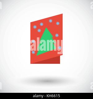 Weihnachten Postkarte Symbol. Flache Vektor zugehörige Symbol für Web und mobile Anwendungen. Es kann als-Piktogramm, Icon, infografik Element verwendet werden. Vektor Krank Stock Vektor