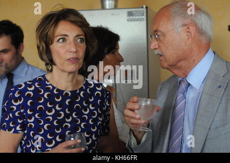 Marisol Touraine, französischer Minister für Gesundheit, Besuch zu einem epahd, Lyon, Frankreich Stockfoto