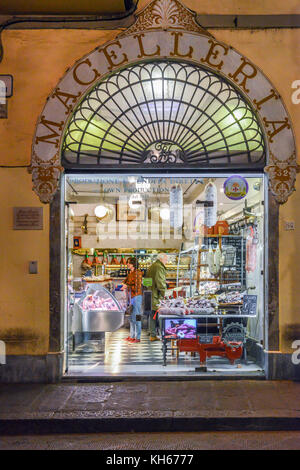 Metzgerei in Florenz, Toskana, Italien von außen gesehen Stockfoto