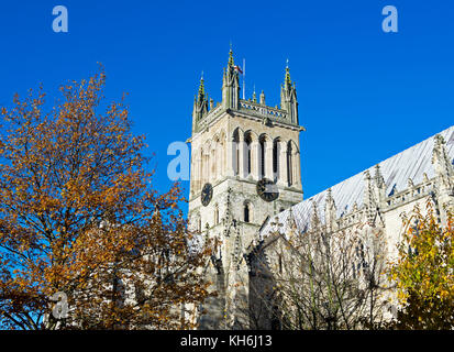 Der Turm von Selby Abbey, North Yorkshire, England, Großbritannien Stockfoto