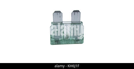 Isolierte beschädigt Sicherung im weißen Hintergrund Stockfoto