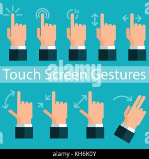 Touchscreen Gesten. vector Abbildung im EPS 10. Stock Vektor