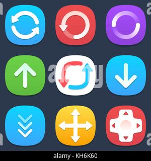 Satz Pfeile mobile Symbole im flachen Design. vector Abbildung im EPS 10. Stock Vektor
