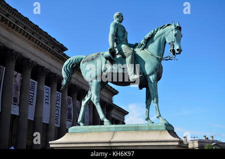 Prince Albert Statue, St. George's Hall in Liverpool, Großbritannien. Stockfoto