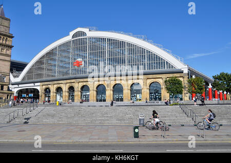 Vom Bahnhof Liverpool Lime Street, Liverpool, Großbritannien. Stockfoto