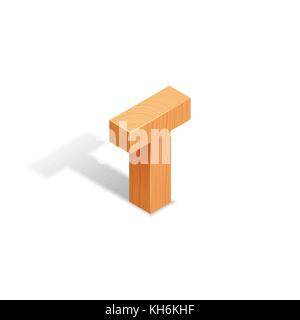 Isolierte geometrische Holz schreiben. 3d Holz- Symbole. Vektorgrafiken. Stock Vektor