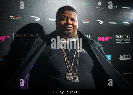 Big Narstie bei den NOW TV Esports Industry Awards 2017, in der Brauerei in London. DRÜCKEN Sie VERBANDSFOTO. Bilddatum: Montag, der 13. November 2017 Bildnachweis sollte lauten: Matt Crossick/PA Wire. Stockfoto