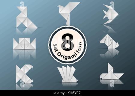 Legen Sie Papier origami Symbol Stock Vektor