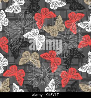 nahtlose Muster mit Schmetterlingen Stock Vektor