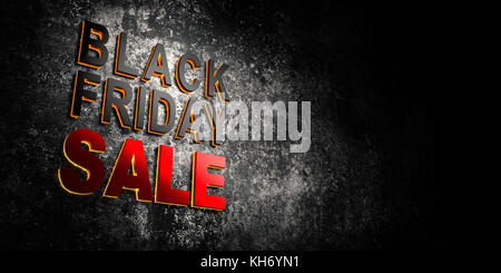 Schwarzer Freitag Verkauf auf dunklem Hintergrund Stockfoto