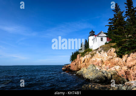 Der Bass Harbor Head Lighthouse in Acadia Nationalpark Stockfoto