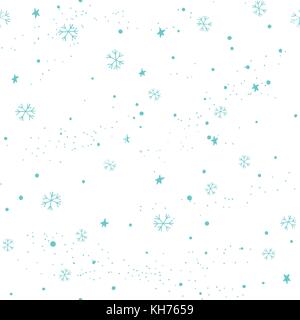 Weihnachten nahtlose Muster mit Sternen und Schneeflocken Stock Vektor