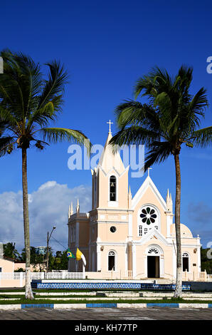 Kirche São Bõaventura, Canavieiras, Bahia, Brasilien, Südamerika. Stockfoto