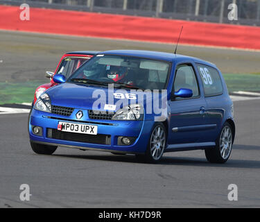 Andrew Ames, Renault Clio 172 Cup, VSCC, Pomeroy Trophy, Silverstone, 18. Februar 2017, 2017, Autos, Chris McEvoy, cjm-Fotografie, Wettbewerb, Feb Stockfoto