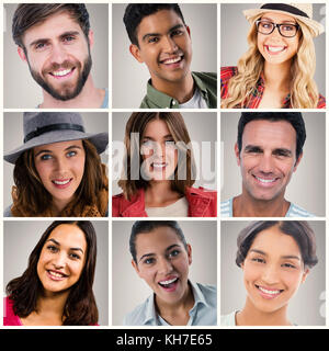 Menschen collage Portrait 3x3 Stockfoto