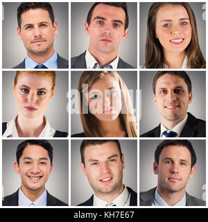Menschen collage Portrait 3x3 Stockfoto