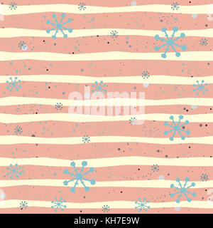 Cute winter nahtlose Muster mit Schneeflocken. Vector Illustration. Stockfoto