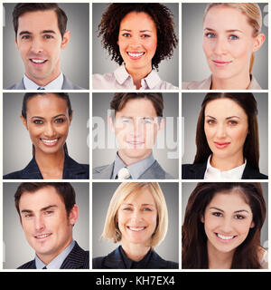Menschen collage Portrait 3x3 Stockfoto