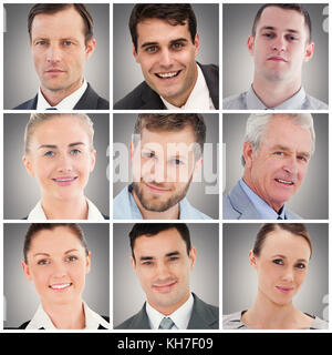 Menschen collage Portrait 3x3 Stockfoto