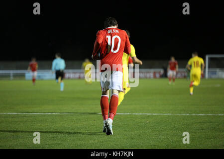 Bangor, Wales. 14. November 2017. harry Wilson von Liverpool während des Wales u21 vs Rumänien u21 in Bangor University Stadium in der Gruppe 8 Qualifikation für die UEFA EURO u21 im Jahr 2019. Quelle: dafydd Owen/alamy leben Nachrichten Stockfoto