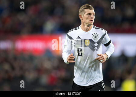 Köln, Deutschland. November 2017. Fußball: Internationales Spiel, Deutschland - Frankreich in Köln, Deutschland, 14. November 2017. Der deutsche Fußballnationalspieler Toni Kroos. Quelle: Marius Becker/dpa/Alamy Live News Stockfoto