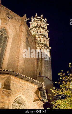 Turm von St. Sernin Basilika Kirche, Toulouse, Royal, Frankreich Stockfoto