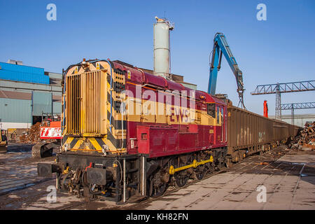 Klasse 08 Rangierlok 08886 an der jetzt geschlossenen sheerness Stahlwerk gesehen. Stockfoto