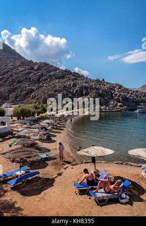 Strand Agios Nikolaos Stockfoto