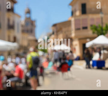 Abstract blur Bild des Tages Markt auf der Straße für den Hintergrund. Stockfoto