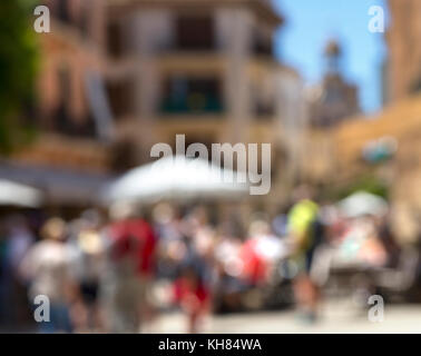 Stadt Pendler. Abstrakte verschwommenes Bild von einer Stadt auf der Straße beobachten. Stockfoto