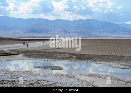 Salinen in der Nähe von badwater Stockfoto