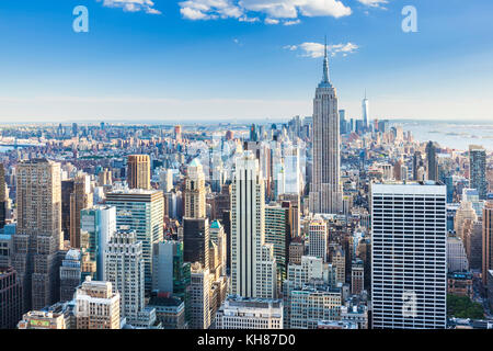 Skyline von Manhattan, New York Skyline, das Empire State Building, New York City, Vereinigte Staaten von Amerika, Nordamerika New York USA New York Stockfoto