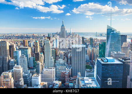 Skyline von Manhattan, New York Skyline, das Empire State Building, New York City, Vereinigte Staaten von Amerika, Nordamerika New York USA New York Stockfoto