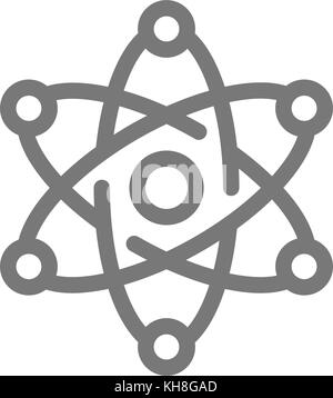 Einfache Atom und Molekül Symbol Leitung. Symbol und Zeichen Vector Illustration Design. auf weißem Hintergrund Stock Vektor