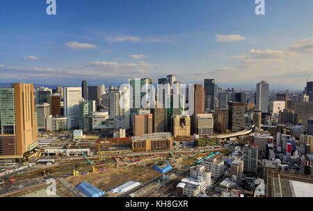 Japan, Osaka City, umeda Bezirk Skyline*** local Caption *** Architektur, Japan, Osaka Kansai, Kita, keine Menschen, Osaka City, Skyline, Frühling, sunse Stockfoto