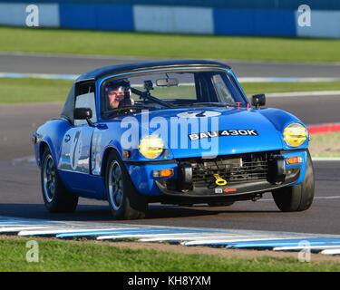 David Tomkinson, Triumph Spitfire, 70's Road Sports Championship, HSCC, Season Opener, Samstag, 8. April 2017, Donington Park, Chris McEvoy, Circuit Stockfoto