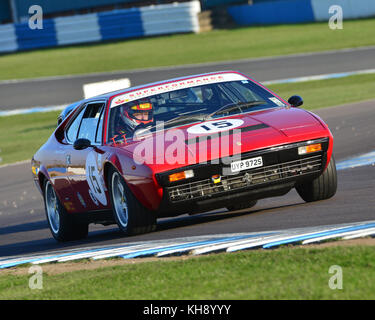 Paul Ugo, Ferrari 308 GT4, 70's Road Sports Championship, HSCC, Season Opener, Samstag, 8. April 2017, Donington Park, Chris McEvoy, Circuit Racing, Stockfoto