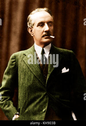 Giacomo Puccini, mit Zigarette italienischer Komponist, 1858-1924. Stockfoto