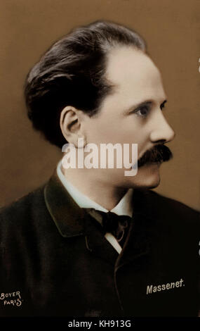 Jules Émile Frédéric Massenet - Porträt des französischen Komponisten. 12. Mai 1842 - 13. August 1912. Stockfoto