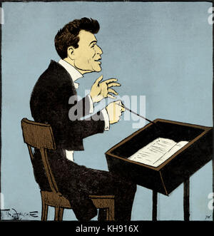 WALTER, Bruno - Durchführung - von Theo Zanche (Datum unbekannt) Moderne mit dem Ende von Mahlers Leben. Deutscher Dirigent und Pianist, 1876-1962 Stockfoto
