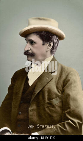 Johann Strauss II zu tragen hat. Profil Portrait. Der oesterreichische Komponist, Dirigent und Violinist, 1825-1899 Stockfoto