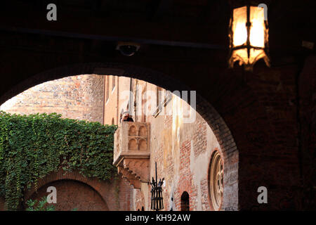 Julias Balkon. Haus von Romeo und Julia, Verona Stockfoto