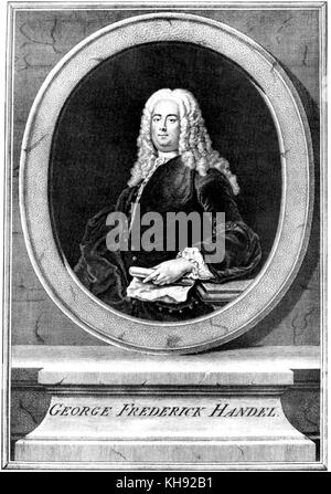 George Frederic Handel. Porträt von unbekannter Künstler. Deutsch-englischer Komponist, 23. Februar 1685 - 14. April 1759. Stockfoto